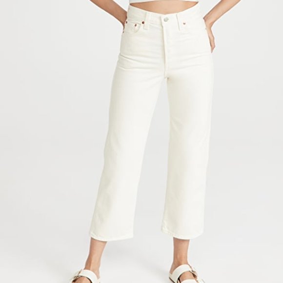 Levi’s Ribcage Straight Ankle Ecru Chasing Rainbows - Picture 2 of 16